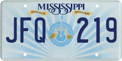 MS license plate JFQ219