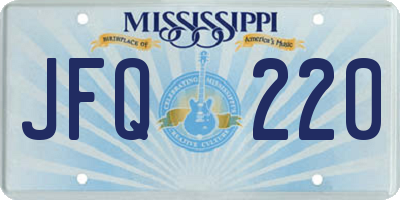 MS license plate JFQ220