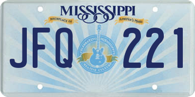 MS license plate JFQ221