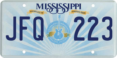 MS license plate JFQ223