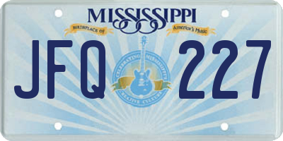 MS license plate JFQ227