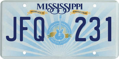 MS license plate JFQ231