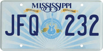 MS license plate JFQ232