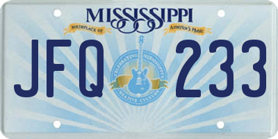 MS license plate JFQ233