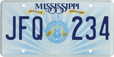 MS license plate JFQ234