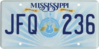 MS license plate JFQ236