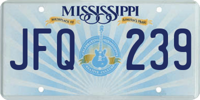 MS license plate JFQ239