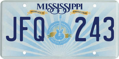 MS license plate JFQ243