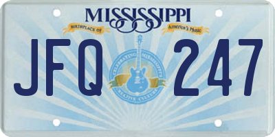 MS license plate JFQ247