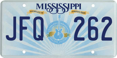 MS license plate JFQ262