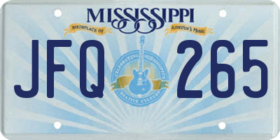 MS license plate JFQ265