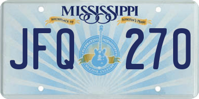 MS license plate JFQ270