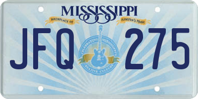 MS license plate JFQ275