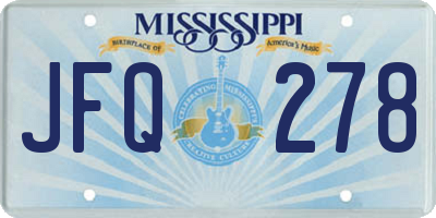 MS license plate JFQ278
