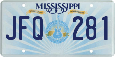 MS license plate JFQ281