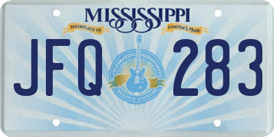 MS license plate JFQ283