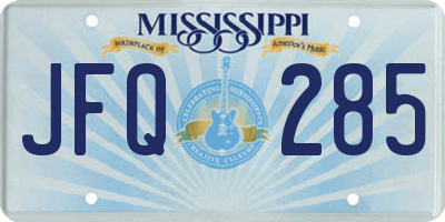 MS license plate JFQ285