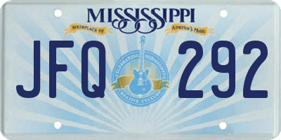 MS license plate JFQ292