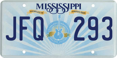 MS license plate JFQ293