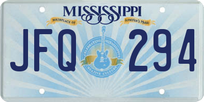 MS license plate JFQ294