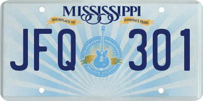 MS license plate JFQ301