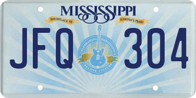MS license plate JFQ304