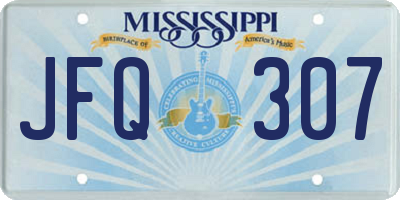 MS license plate JFQ307