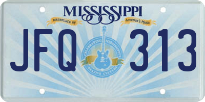 MS license plate JFQ313