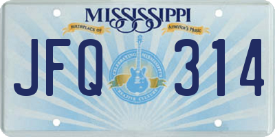 MS license plate JFQ314