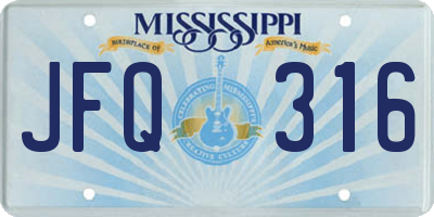 MS license plate JFQ316