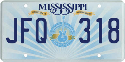 MS license plate JFQ318