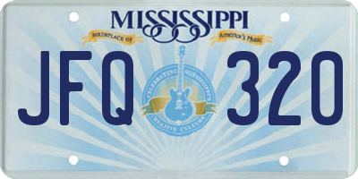 MS license plate JFQ320