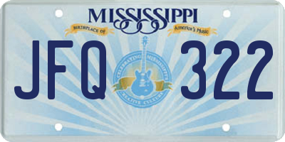 MS license plate JFQ322