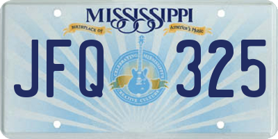 MS license plate JFQ325