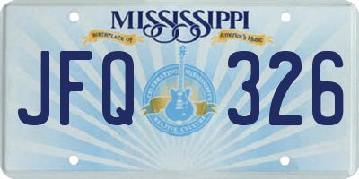 MS license plate JFQ326