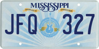 MS license plate JFQ327