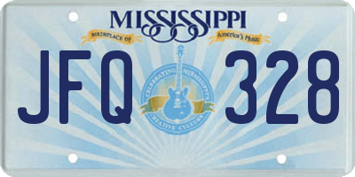 MS license plate JFQ328