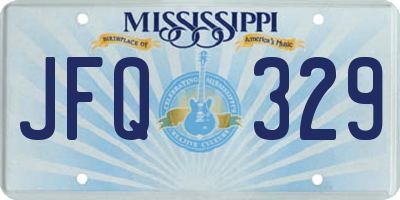 MS license plate JFQ329