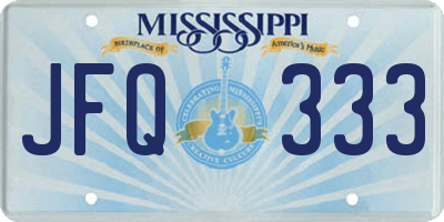 MS license plate JFQ333