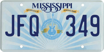 MS license plate JFQ349