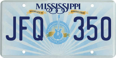 MS license plate JFQ350