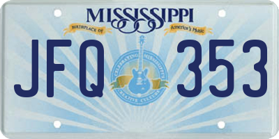 MS license plate JFQ353