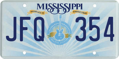 MS license plate JFQ354
