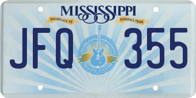 MS license plate JFQ355