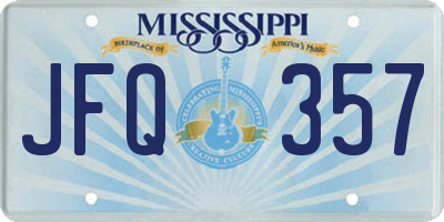 MS license plate JFQ357