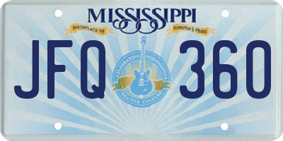 MS license plate JFQ360