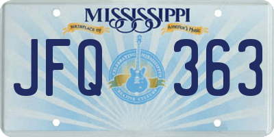 MS license plate JFQ363