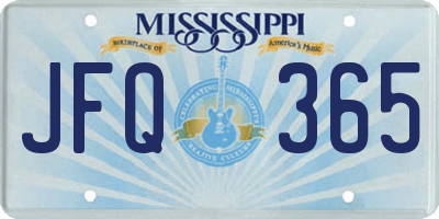 MS license plate JFQ365