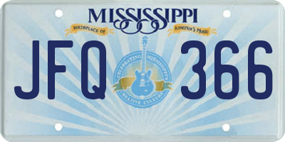 MS license plate JFQ366