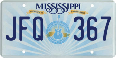 MS license plate JFQ367